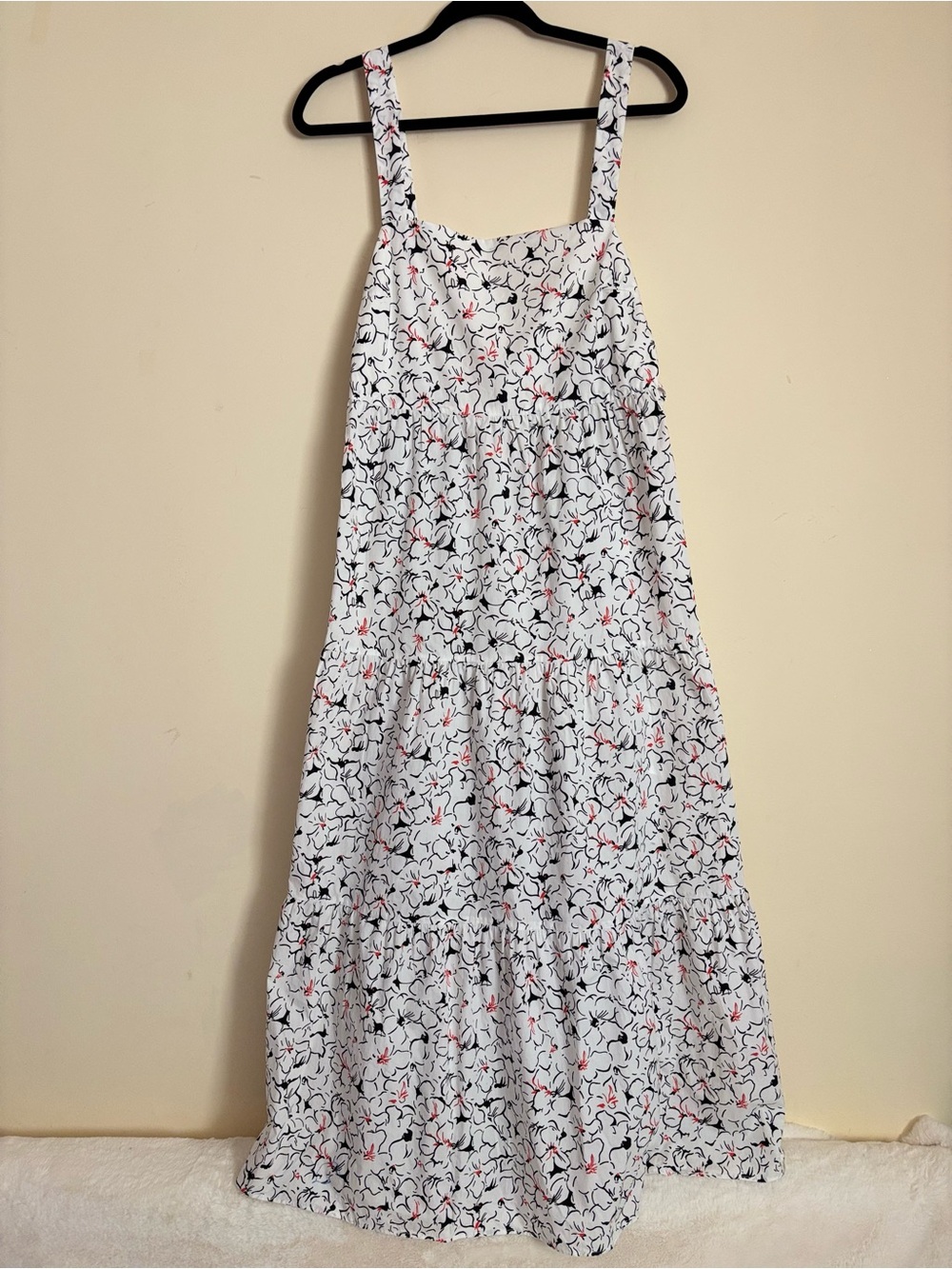 Zara White Maxi Dress with bow at the back 100% cotton